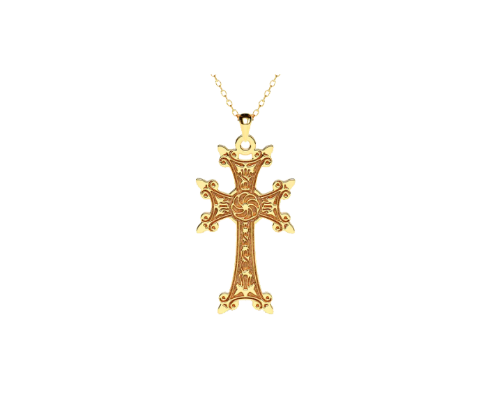 Adara's™ Traditional Armenian Cross Necklace, 10K Yellow Gold